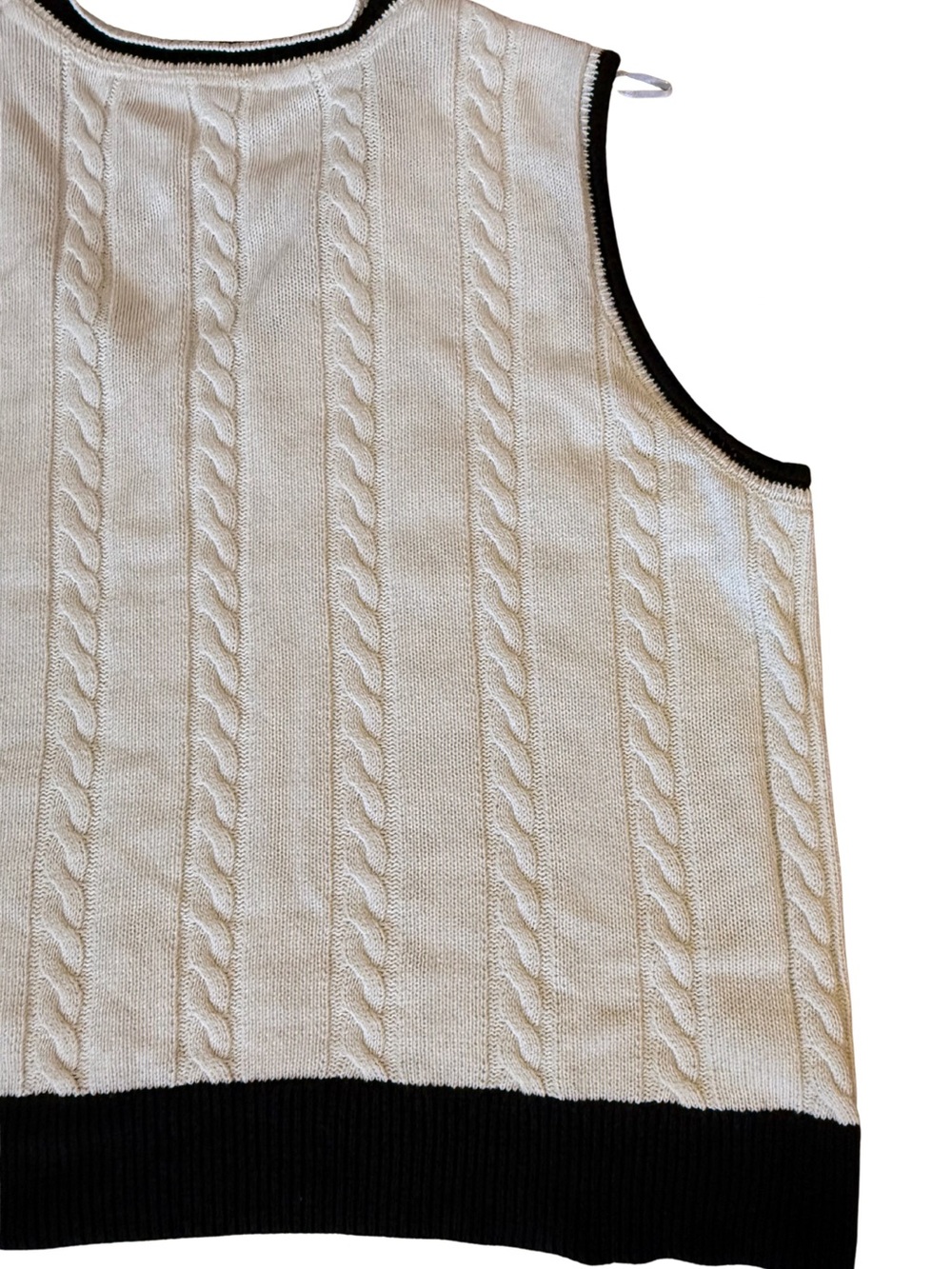 Design Lab 3X Cream Cable Knit Preppy Sweater Vest - Picture 5 of 6